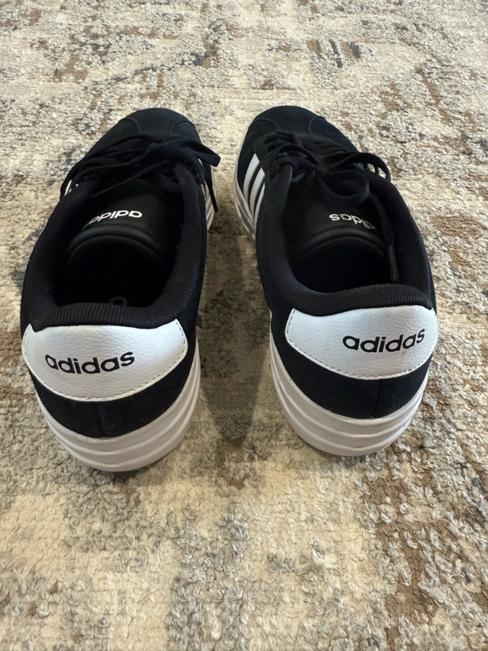 Adidas Black and White Platform Lace-Up Sneakers - Size 8 - Picture 3 of 8